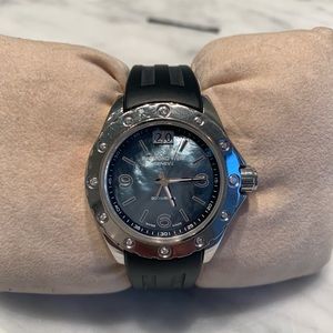 Raymond Weil  'Spirit' Diamond Black Rubber Watch